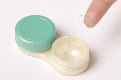 Contact lens and case.