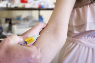 woman receiving injection
