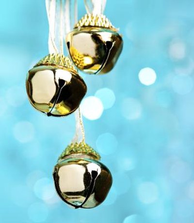 Jingle bells on blue background.