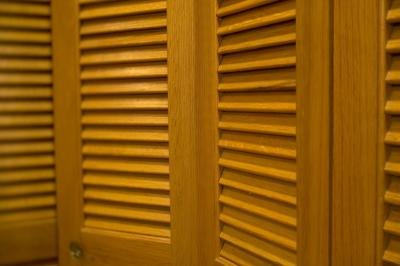 Folding wooden closet doors
