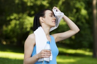 Woman cooling down afterwork out