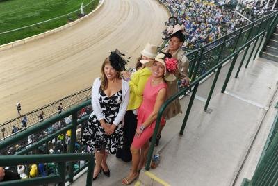 Guests attending the 139th Kentucky Derby at Churchill Downs