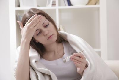 woman with slight fever