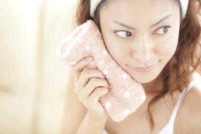Rinse your face and pat it dry.