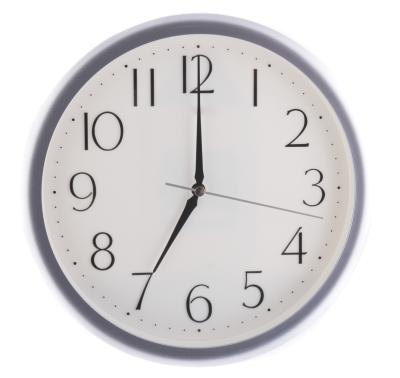Clock reading 7 pm.