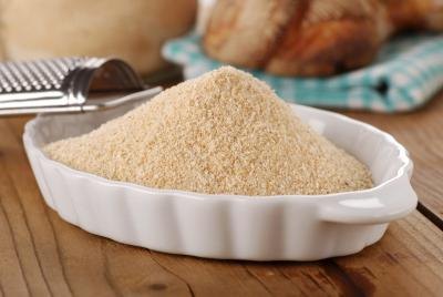 Mix bread crumbs and paremesean cheese.
