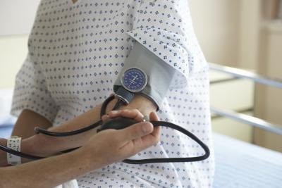 Man having blood pressure taken