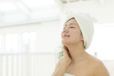 woman out of bath