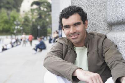 Young man smiling.