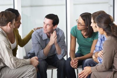Group therapy session.