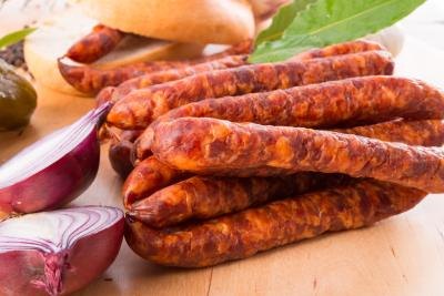 Pepperoni sticks on counter