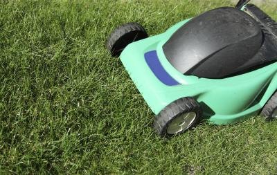 Close-up of electric mower