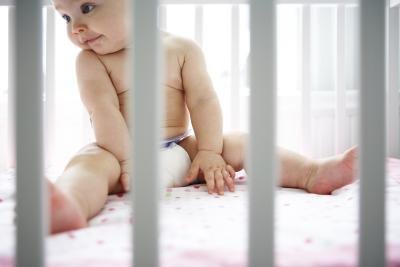 Baby in a crib