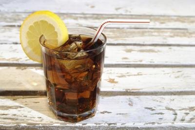 glass of soda on table