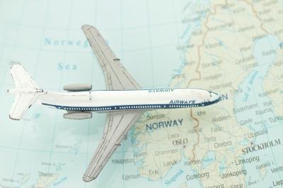 airplane and map