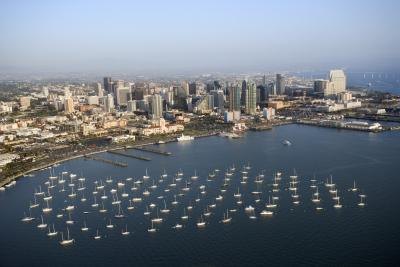 Aerial view of San Diego Bay, CA.