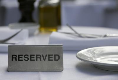 Reserved dinner table