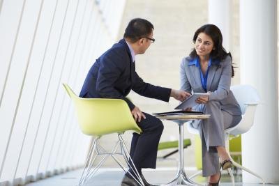 woman at pitch meeting