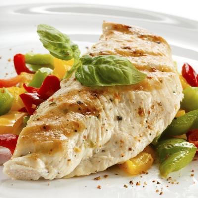 Grilled chicken with vegetables