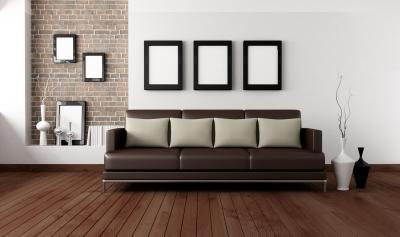 brown couch inside home