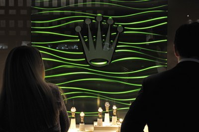 Rolex display case with watches