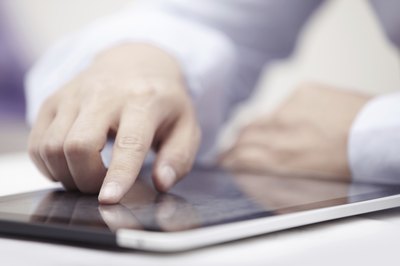 Man researching online