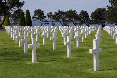 The white crosses of a military cemetary.
