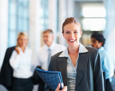 woman smiling at work