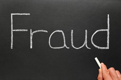 Close up of the word fraud.