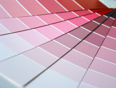 Pink paint swatches.