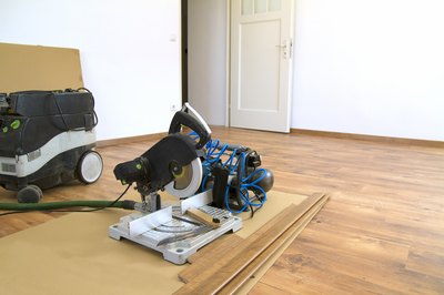 Miter saw on laminate floor