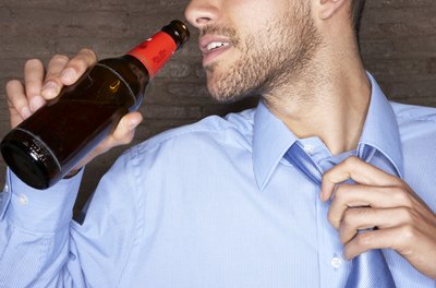 Man drinking beer