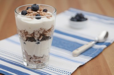 Small parfait cup with blueberries.