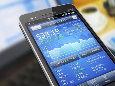 Stocks and bond information on smartphone