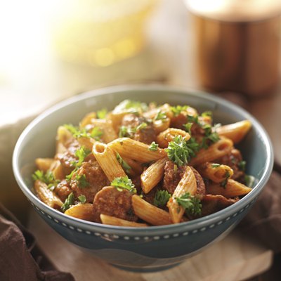 Penne with sausage
