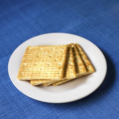 Crackers on plate