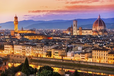 The city of Florence at sunset.