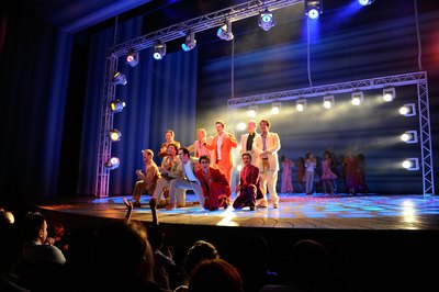 Broadway cast on stage