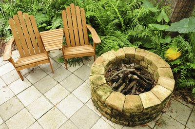 Fire pit with chairs