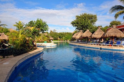 Pool area of a Cancun resort