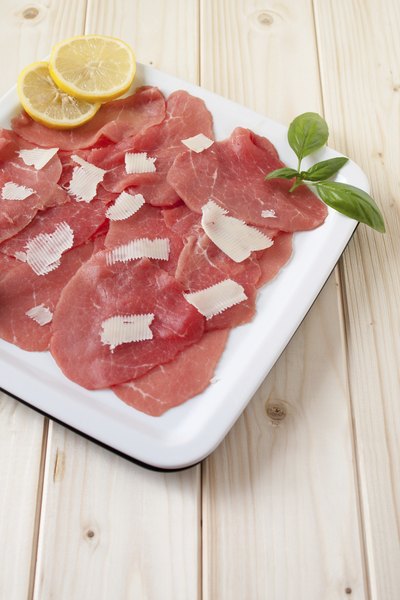 Beef carpaccio with cheese
