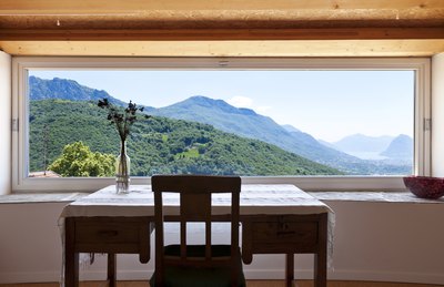 Large window in home office
