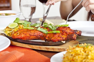 A plate of tandoori chicken