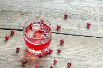 Glass of muscadine and cranberry juice