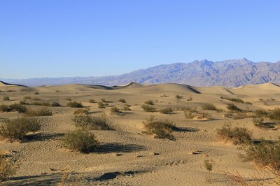 Ripples and mountain peaks in Death Valley.