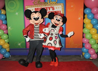 Mickey Mouse and Minnie Mouse on the red carpet