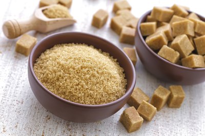 A large bowl of raw sugar.