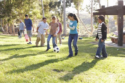kids playing at park