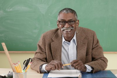 older teacher with glasses