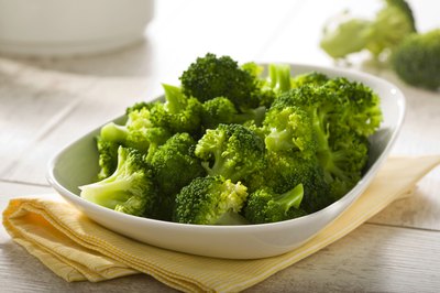 Steamed broccoli in a bowl.
